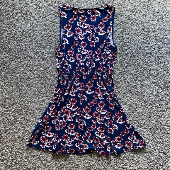 French Grey Floral Dress XL Comfortable Mini Dress Flower Print - Picture 4 of 6